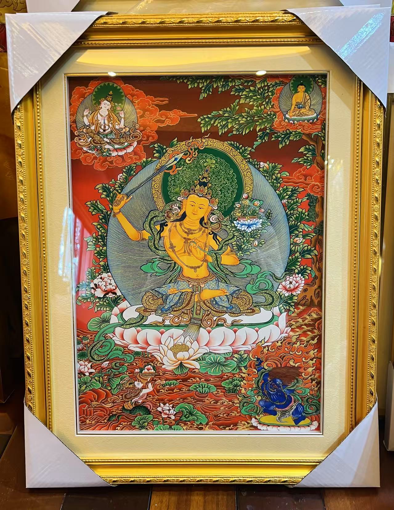 【文殊菩萨唐卡】提升学业运，考试运！挂于孩子卧室