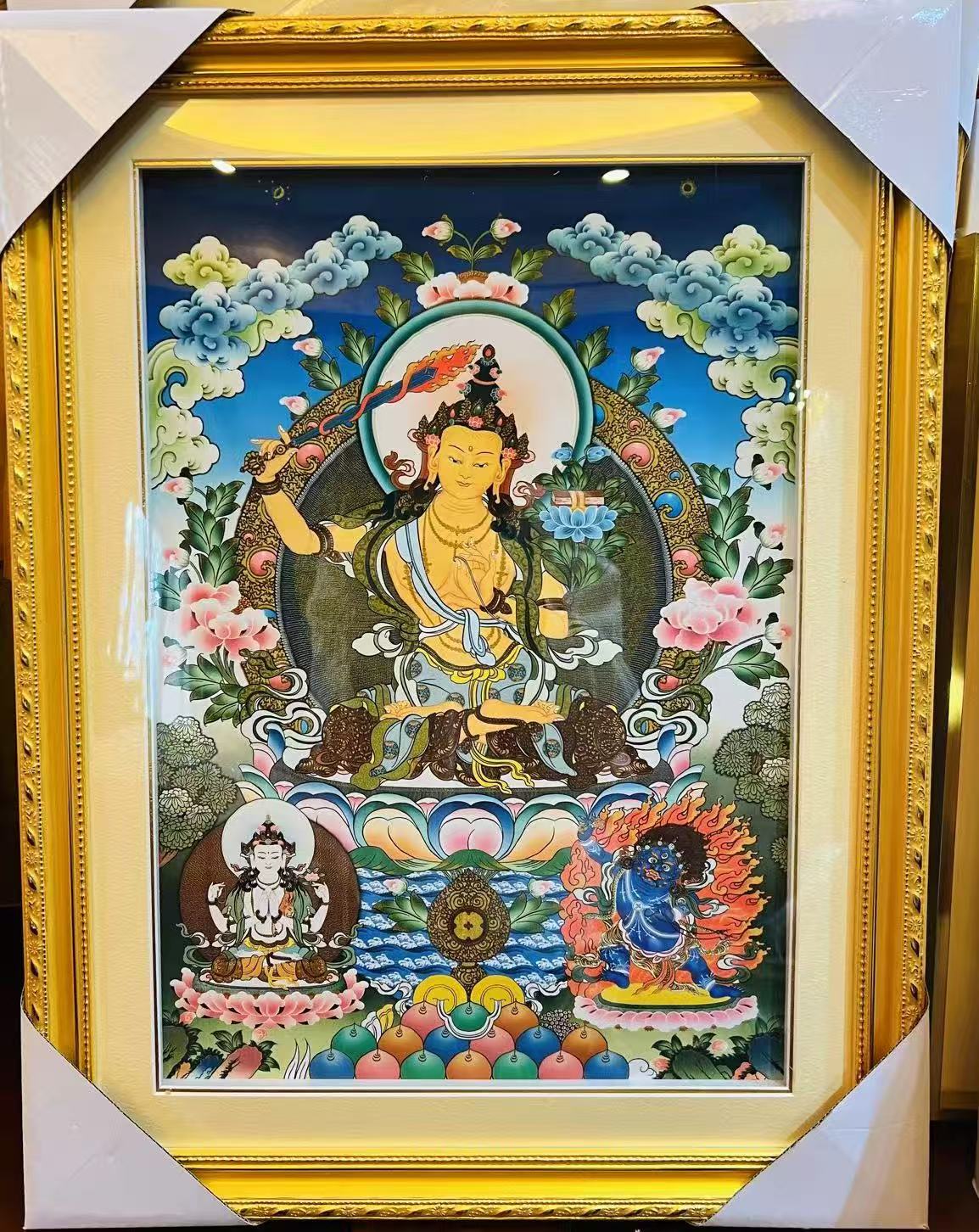 【文殊菩萨唐卡】提升学业运，考试运！挂于孩子卧室